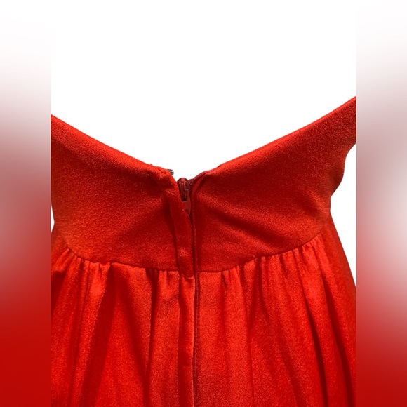 Vntg 70’s era orange dress with beaded details and strappy back - Picture 6 of 10